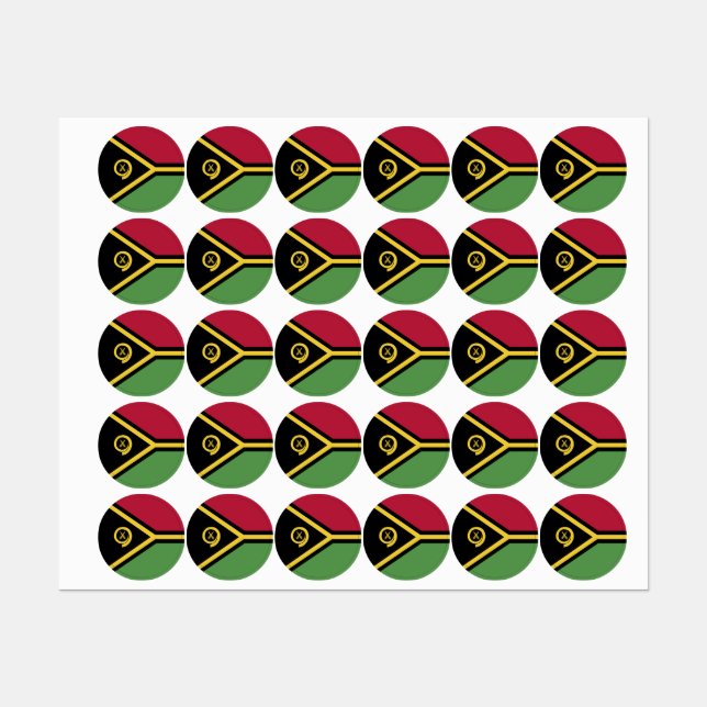 Étiquettes Drapeau de Vanuatu (Feuille)
