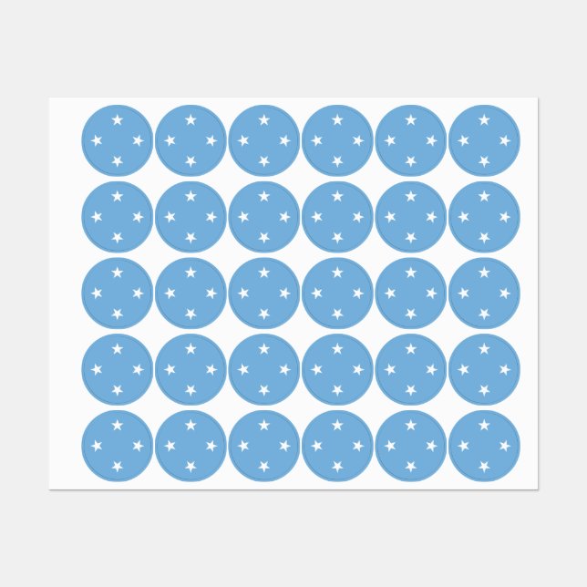 Étiquettes Drapeau des États fédérés de Micronésie (Feuille)