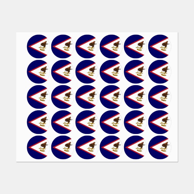 Étiquettes Drapeau des Samoa américaines (Feuille)