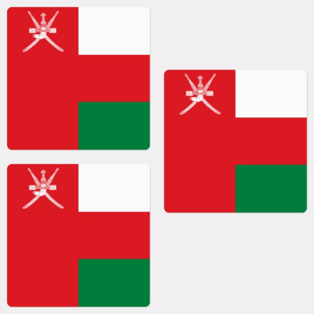 Étiquettes Drapeau d'Oman (Groupe)