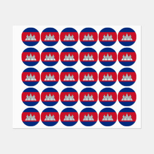 Étiquettes drapeau du Cambodge
