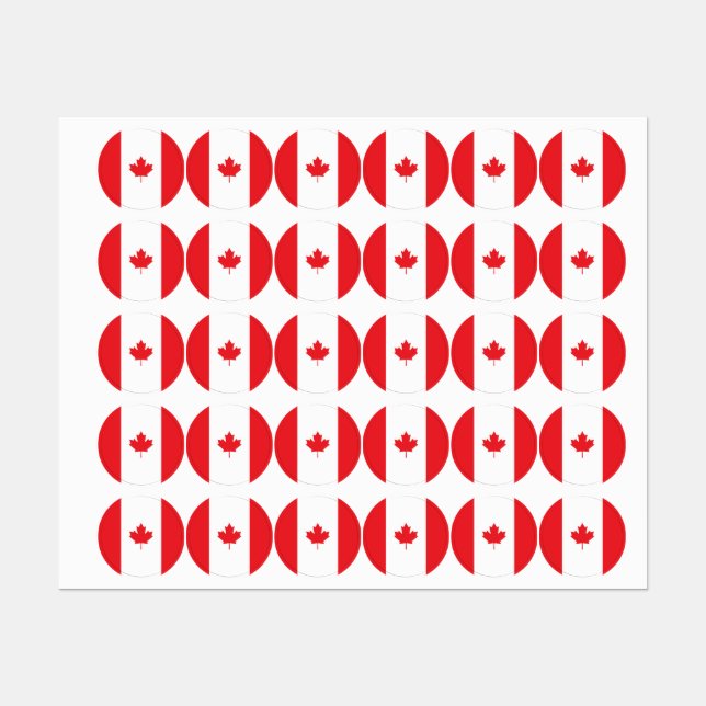 Étiquettes Drapeau du Canada (Feuille)