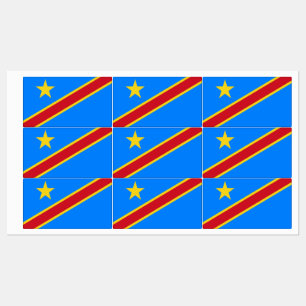 Étiquettes Drapeau du Congo Kinshasa