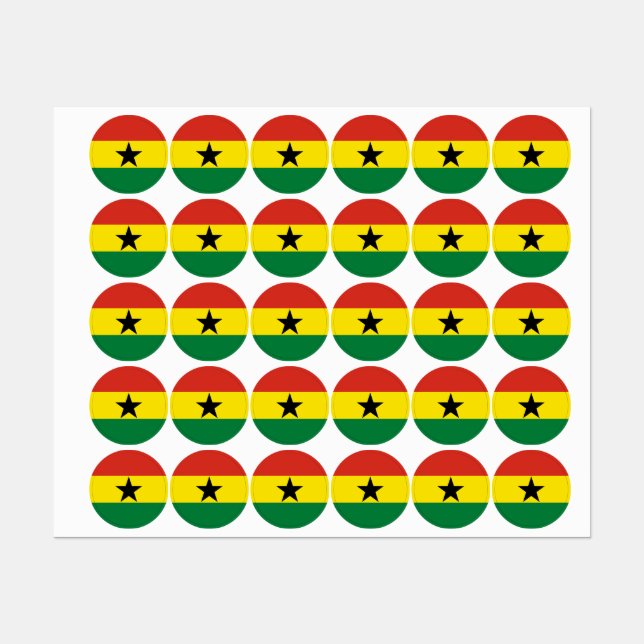 Étiquettes Drapeau du Ghana (Feuille)