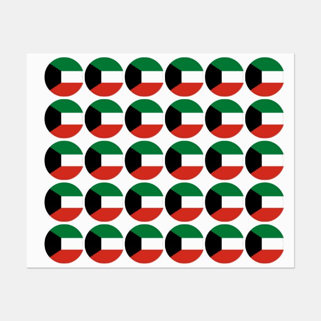 Étiquettes Drapeau du Koweït (Feuille)