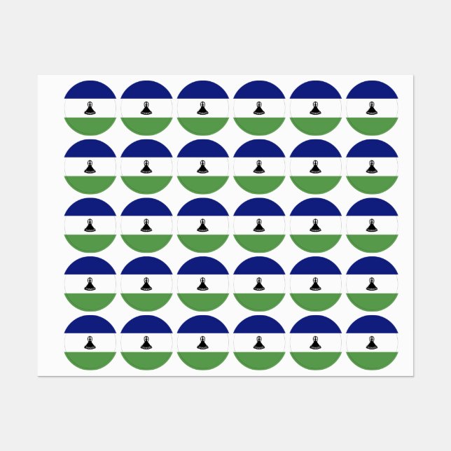 Étiquettes Drapeau du Lesotho (Feuille)