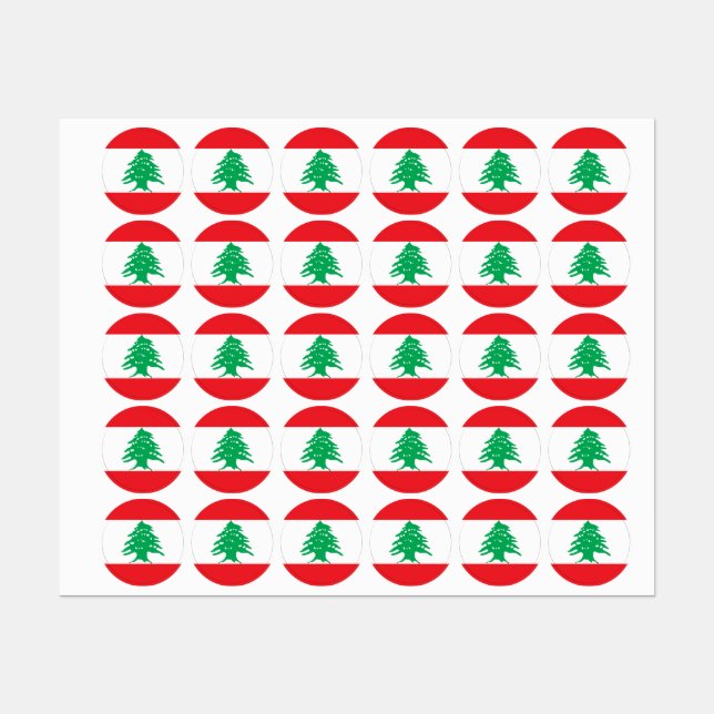 Étiquettes Drapeau du Liban (Feuille)