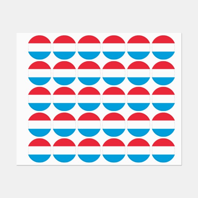 Étiquettes Drapeau du Luxembourg (Feuille)