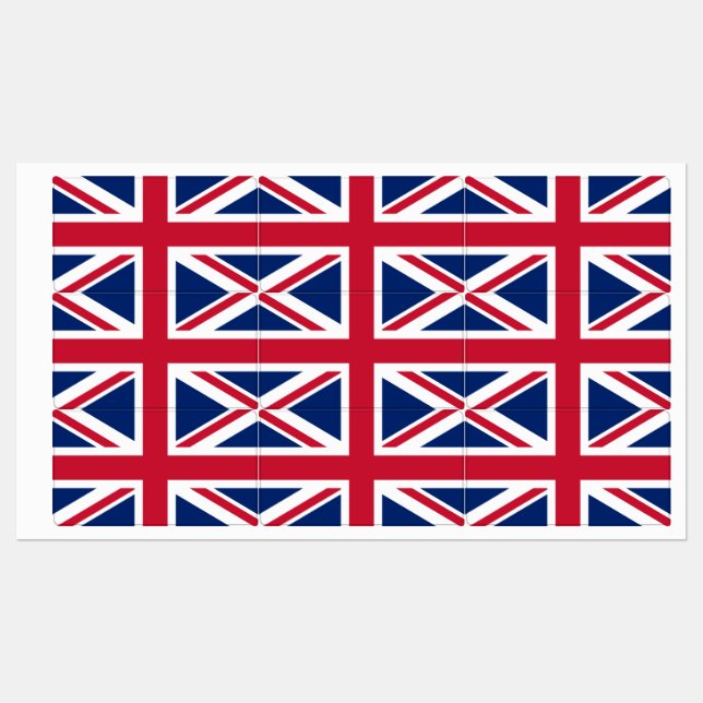 Étiquettes Drapeau du Royaume-Uni (Feuille)