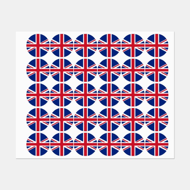 Étiquettes Drapeau du Royaume-Uni (Feuille)