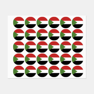 Étiquettes drapeau du Soudan