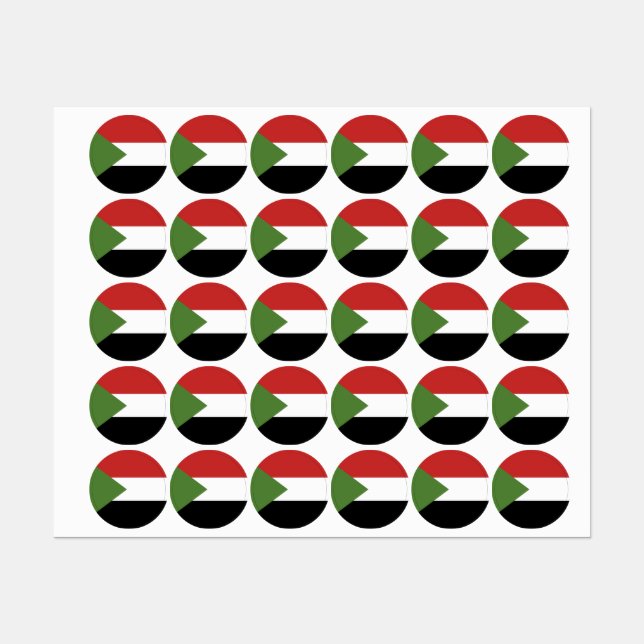 Étiquettes drapeau du Soudan (Feuille)
