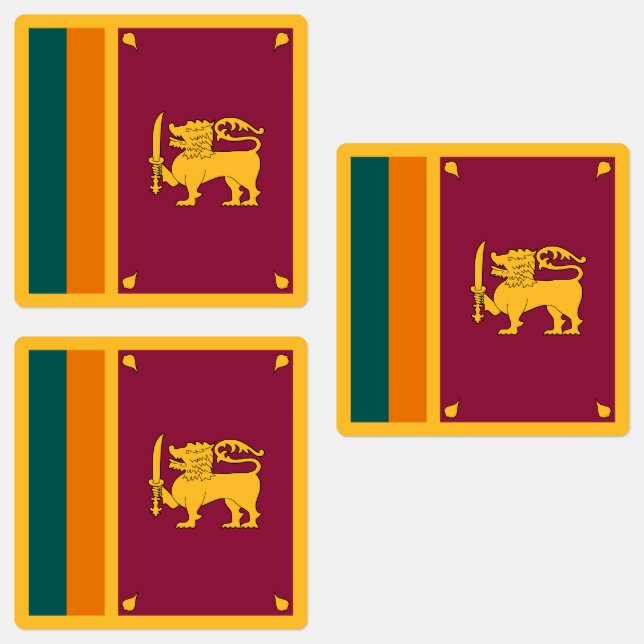 Étiquettes Drapeau du Sri Lanka (Groupe)