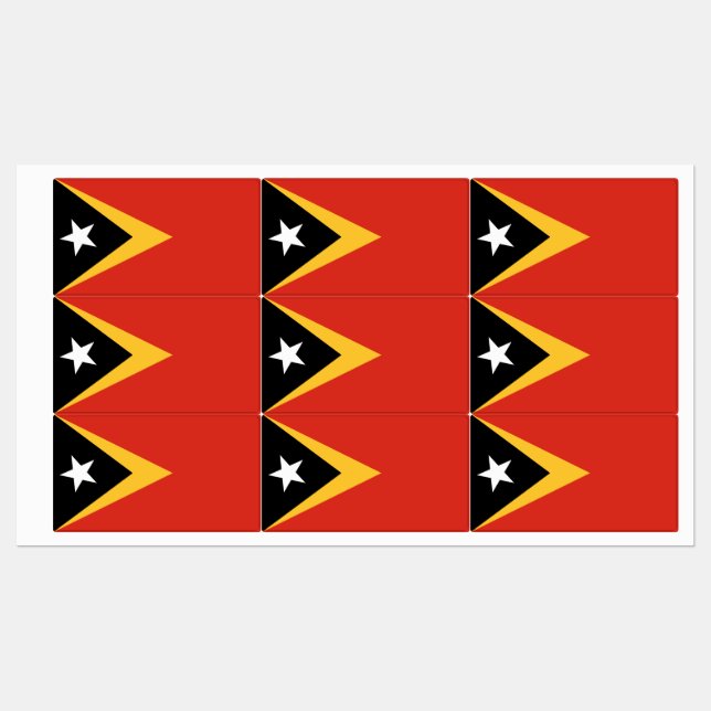 Étiquettes Drapeau du Timor oriental (Feuille)