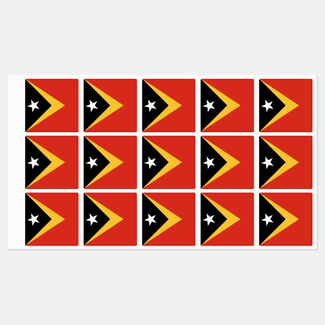 Étiquettes Drapeau du Timor oriental (Feuille)