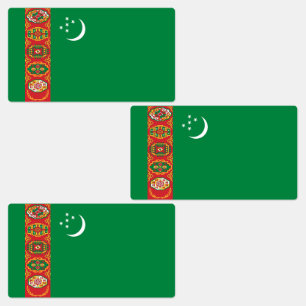 Étiquettes Drapeau du Turkménistan