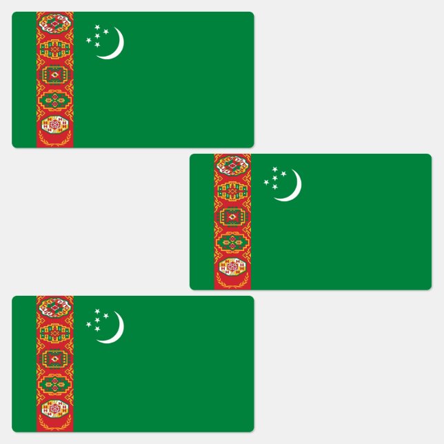 Étiquettes Drapeau du Turkménistan (Groupe)