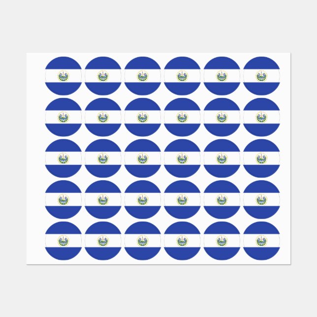 Étiquettes Drapeau El Salvador (Feuille)