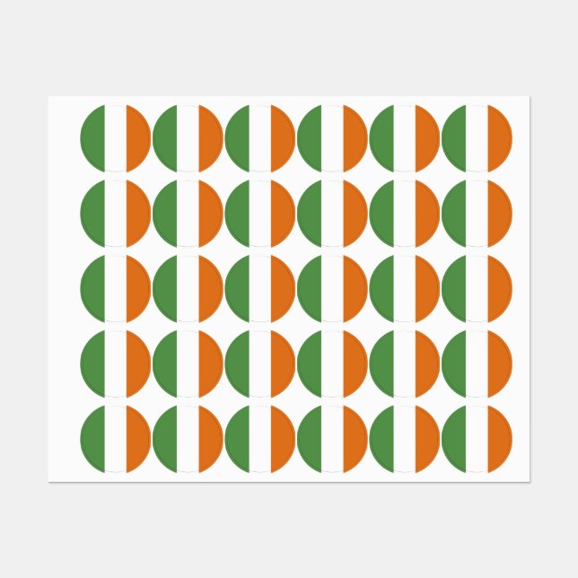 Étiquettes Drapeau irlandais (Feuille)