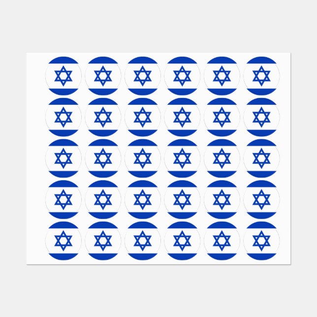 Étiquettes Drapeau Israël (Feuille)