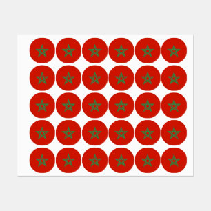 Étiquettes drapeau marocain