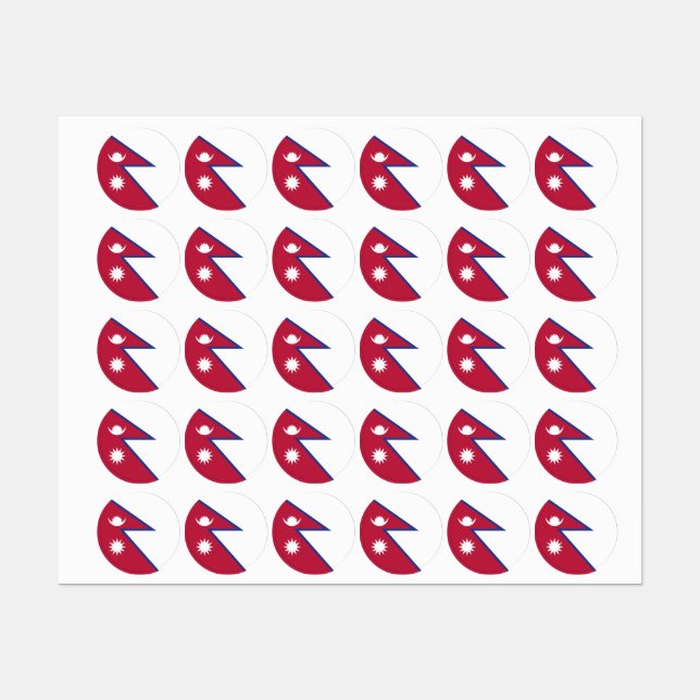Étiquettes Drapeau népalais (Feuille)