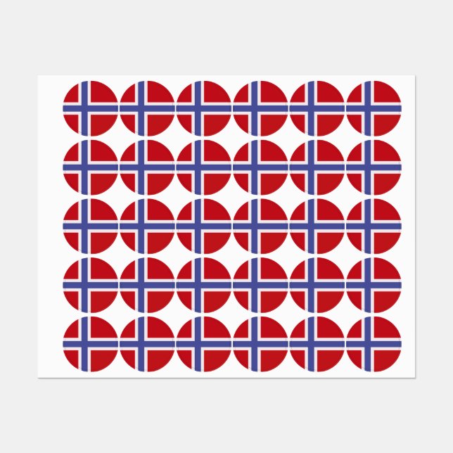 Étiquettes Drapeau norvégien (Feuille)