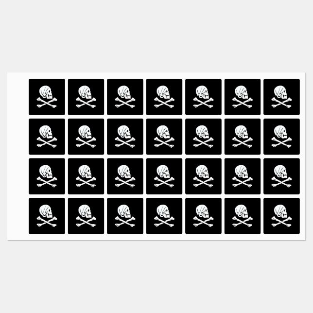 Étiquettes Drapeau Pirate de Henry Every (Feuille)