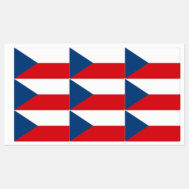 Étiquettes Drapeau République tchèque (Feuille)
