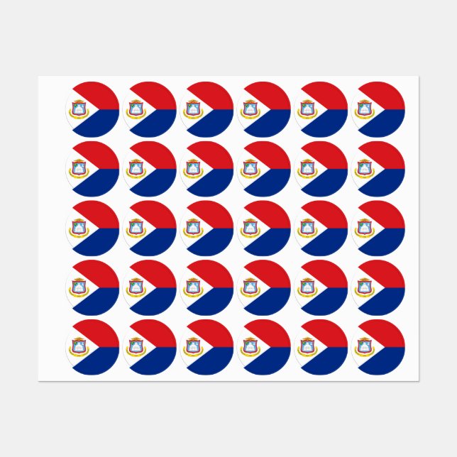 Étiquettes Drapeau Sint Maarten (Feuille)