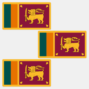 Étiquettes Drapeau Sri Lanka