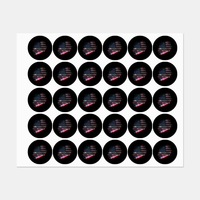 Étiquettes Drapeau USA (Feuille)