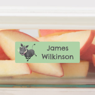 Étiquettes Drôle africain warthog pig dessin animé personnali