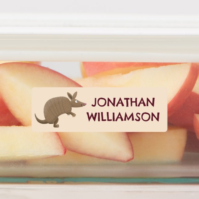 Étiquettes Drôle armadillo joyeux dessin animé personnalisé (Apposé)