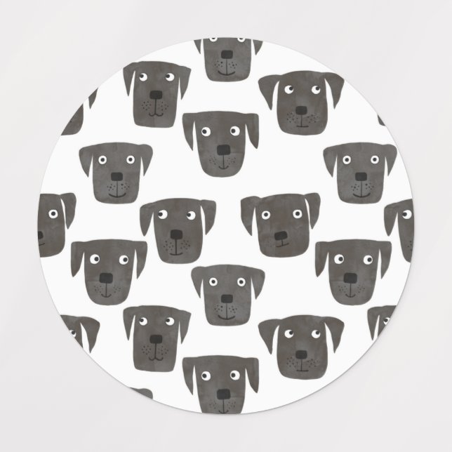 Étiquettes Drôle Black Labrador Retriever Chien (Design 1)