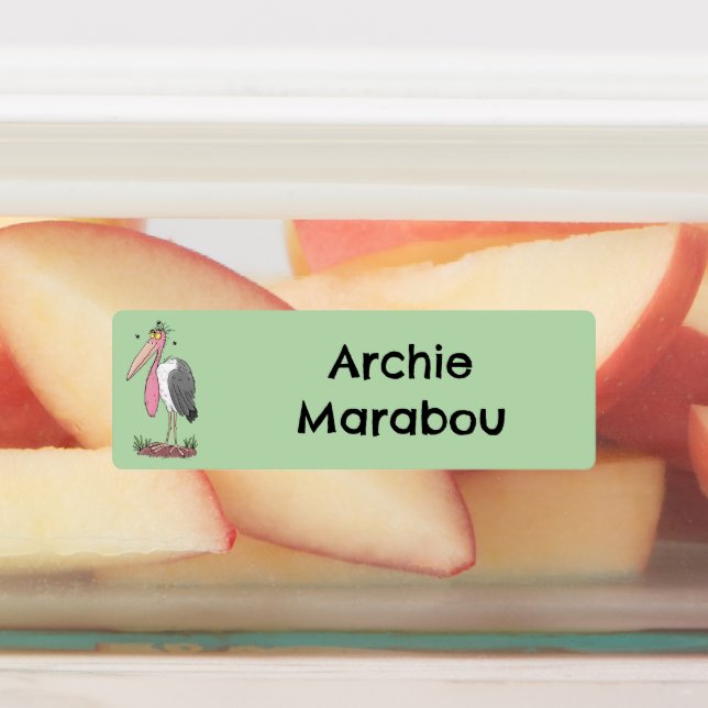 Étiquettes Drôle caricature de cigogne marabou personnalisées (Apposé)