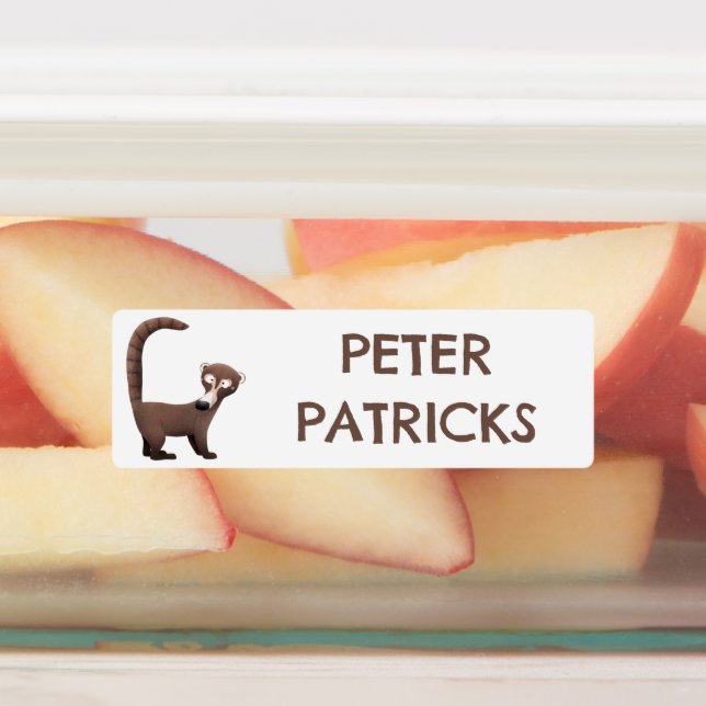 Étiquettes Drôle curieux dessin humoristique coatimundi perso (Apposé)