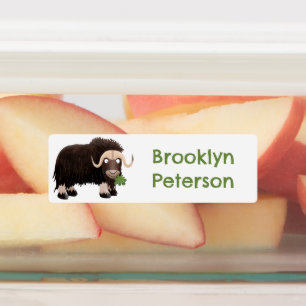 Étiquettes Drôle dessin animé de boeuf musqué personnalisé