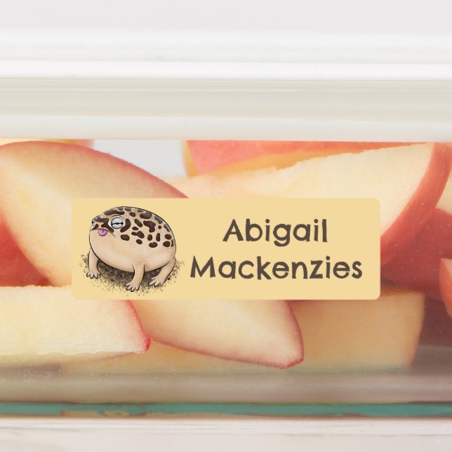 Étiquettes Drôle dessin animé de grenouille à pluie dans le d (Apposé)