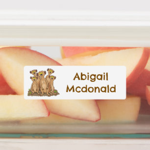 Étiquettes Drôle dessin animé de la famille meerkat personnal