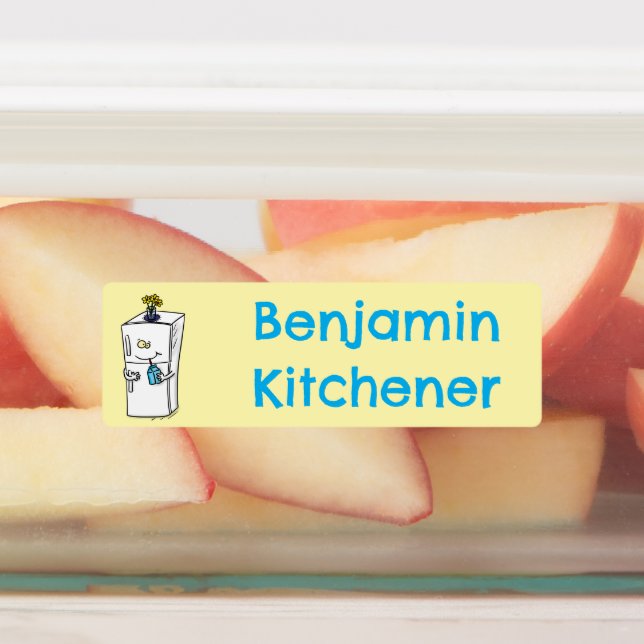 Étiquettes Drôle dessin animé de réfrigérateur personnalisé (Apposé)