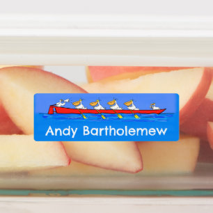 Étiquettes Drôle pélicans ramer dessin animé personnalisé