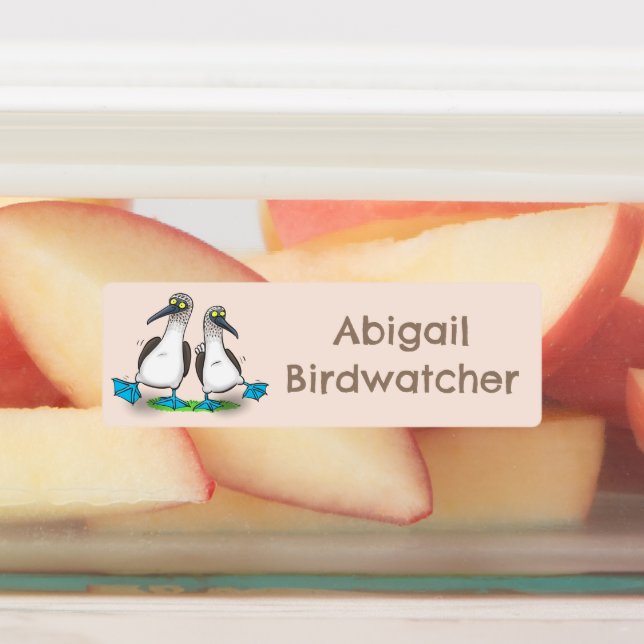 Étiquettes Drôle, pieds bleus dessins animés personnalisées (Apposé)