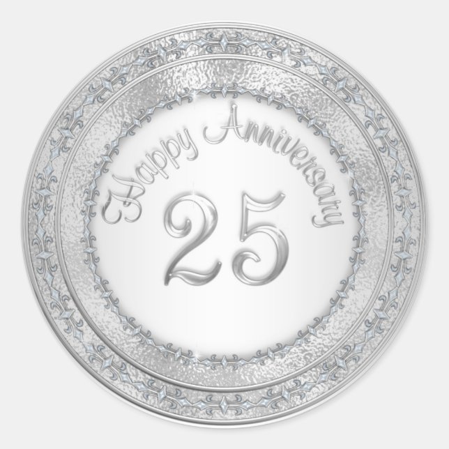 Étiquettes du 25e anniversaire d'argent (Devant)