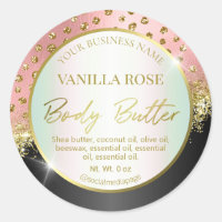 Étiquettes du corps de beurre rose noir rose moder