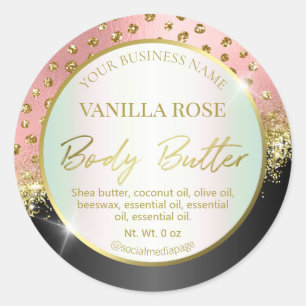 Étiquettes du corps de beurre rose noir rose moder