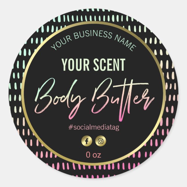 Étiquettes du corps Motif rétro amusant Beurre  (Devant)