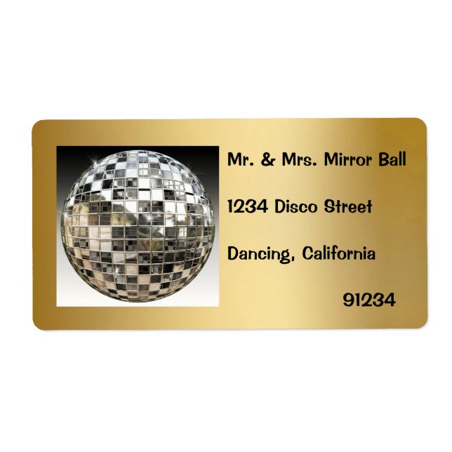 Étiquettes du Mirror Ball Disco Party (Devant)