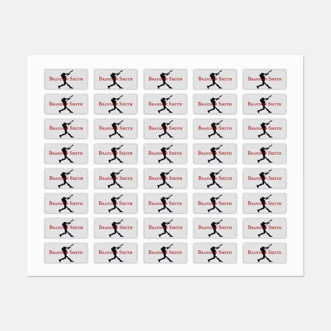 Étiquettes du nom du batteur du joueur de baseball (Feuille)