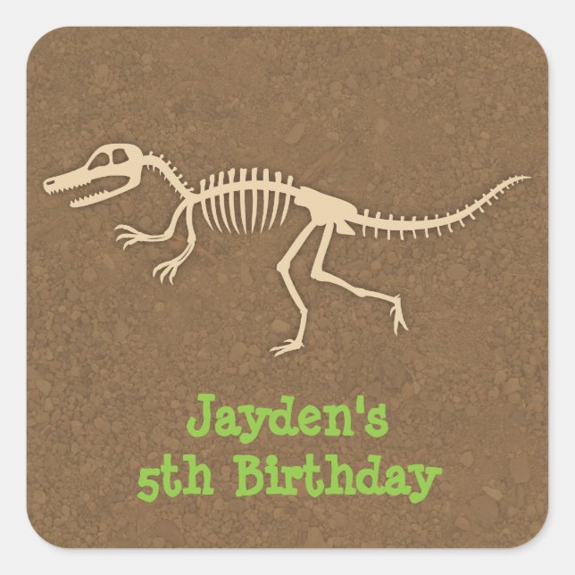 Étiquettes du parti Anniversaire de enfant Dinosau (Devant)